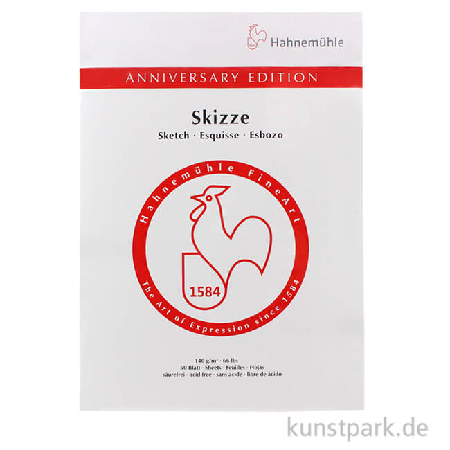 Artikelbild 1 des Artikels “Hahnemühle JUBILÄUM Skizzenpapier, 50 Blatt, 140g DIN A3“