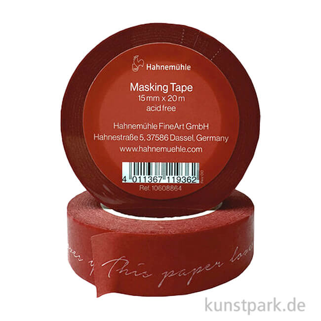 Artikelbild 1 des Artikels “Hahnemühle Masking Tape, Rot mit Logo, 15 mm x 20 m “