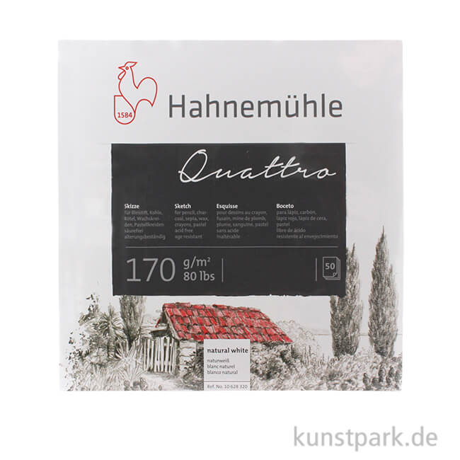 Artikelbild 1 des Artikels “Hahnemühle QUATTRO Skizzenblock, 50 Blatt, 170g 25,4 x 25,4 cm“