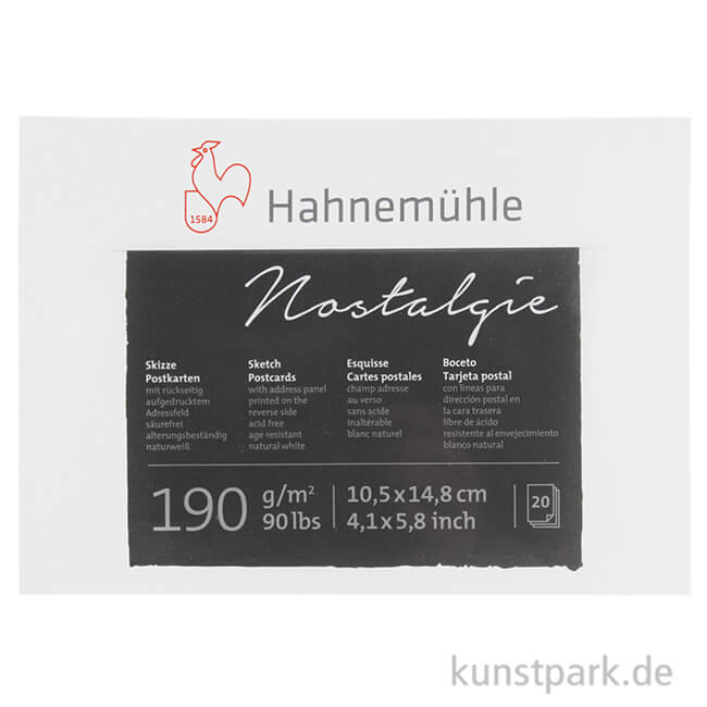 Artikelbild 1 des Artikels “Hahnemühle Postkartenblock Nostalgie, 20 Blatt, 190g, DIN A6 “