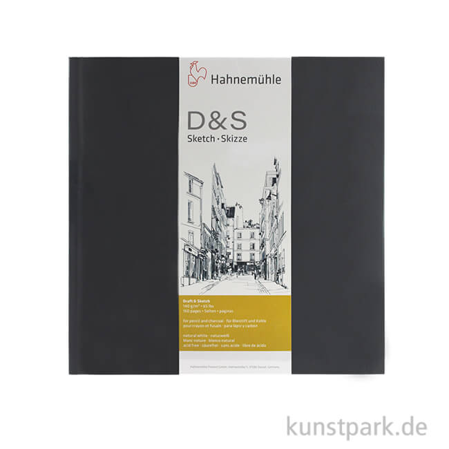Artikelbild 1 des Artikels “Hahnemühle Skizzenbuch D&S, 140g, schwarz 19,5 x 19,5 cm (80 Blatt)“