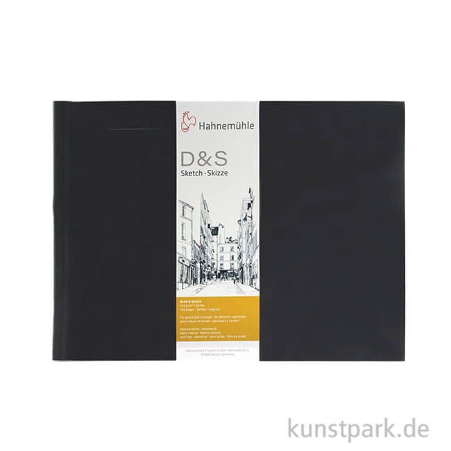Artikelbild 1 des Artikels “Hahnemühle Skizzenbuch D&S, 140g, schwarz DIN A5 quer (80 Blatt)“