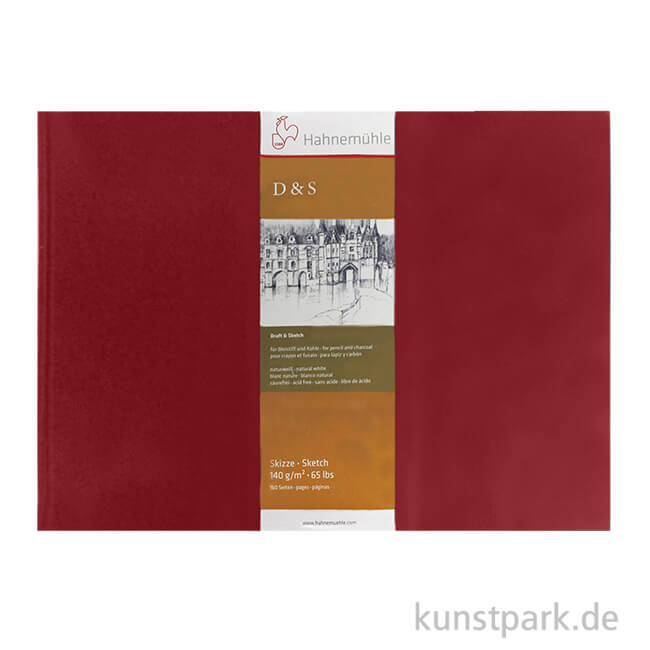 Artikelbild 1 des Artikels “Hahnemühle Skizzenbuch D&S, 80 Blatt, 140g, rot DIN A4 (quer)“