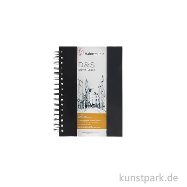 Artikelbild 1 des Artikels “Hahnemühle Skizzenbuch D&S, 80 Seiten, 140g, schwarz, spiral DIN A5 (hoch)“
