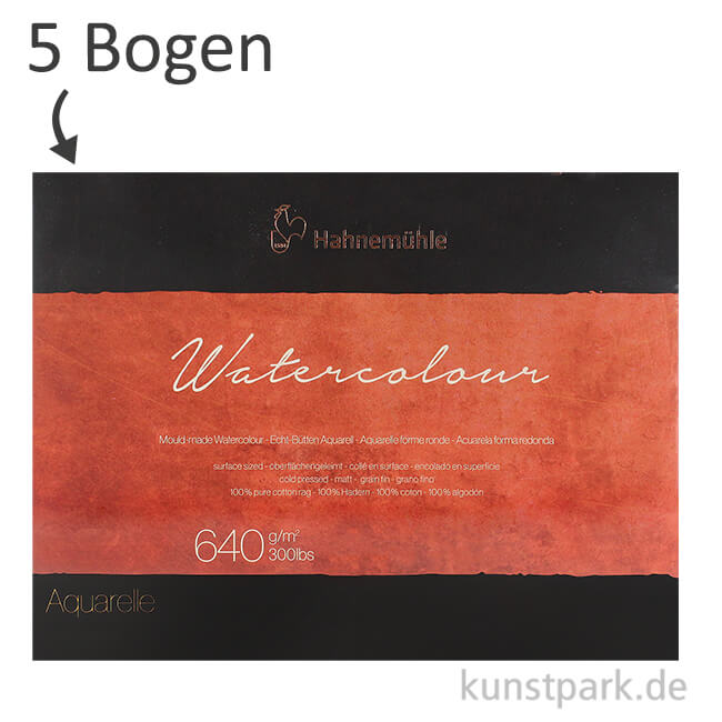 Artikelbild 1 des Artikels “Hahnemühle The Collection Watercolour 640g 5 Einzelbogen “