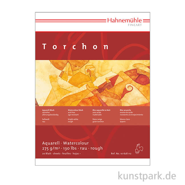 Artikelbild 1 des Artikels “Hahnemühle TORCHON Aquarellpapier, 10 Einzelbogen, 275g rau 50 x 65 cm“