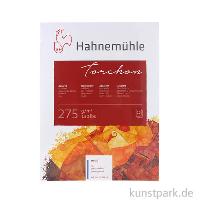 Artikelbild 1 des Artikels “Hahnemühle TORCHON Aquarellblock, 20 Blatt, 275g rau 17 x 24 cm“