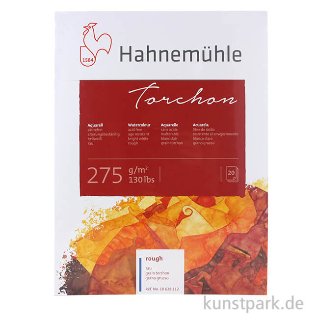 Artikelbild 1 des Artikels “Hahnemühle TORCHON Aquarellblock, 20 Blatt, 275g rau “