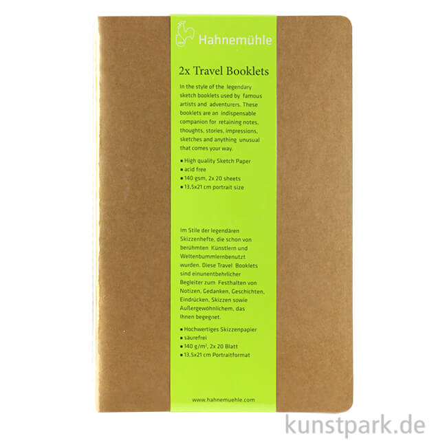 Artikelbild 1 des Artikels “Hahnemühle TRAVEL Booklet, 20 Blatt, 140g, 2 Stück “