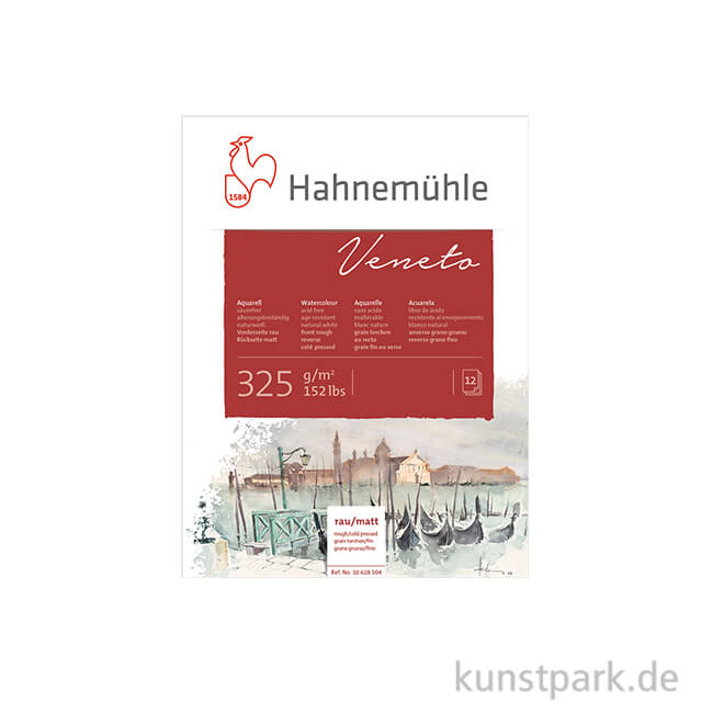 Artikelbild 1 des Artikels “Hahnemühle VENETO Aquarellblock, 12 Blatt, 325g rau und matt 30 x 40 cm“