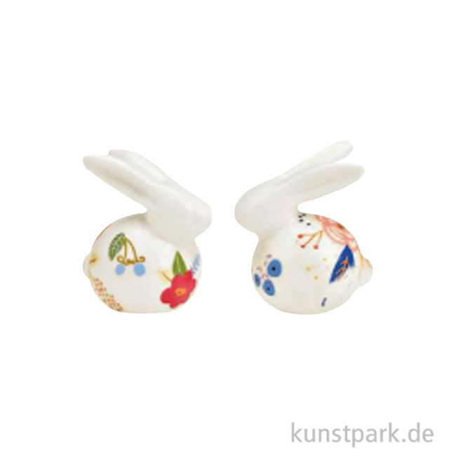 Artikelbild 1 des Artikels “Hase mit Blumen Dekor aus Porzellan, Weiß, Sortiert, 5 x 5 x 4 cm “