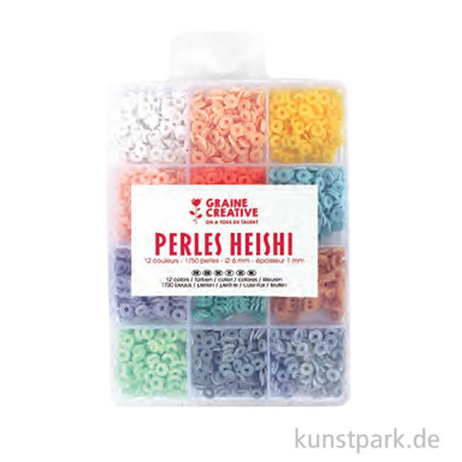 Artikelbild 1 des Artikels “Heishi Perlen - 12 Pastellfarben, 1750 Stück “