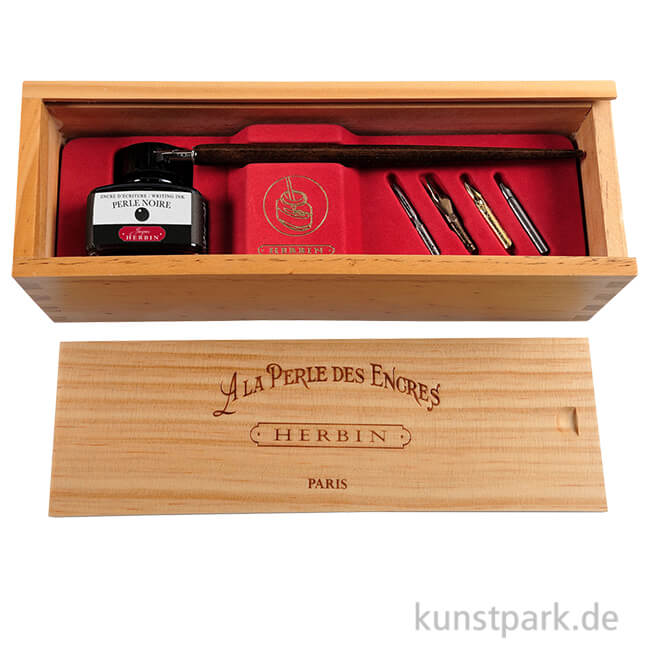 Artikelbild 1 des Artikels “HERBIN Geschenkset - Federhalter, Schreibfedern + Tinte im Holzkasten “