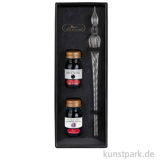 Artikelbild 1 des Artikels “HERBIN Glasfeder Set mit 2 Tinten (Perle Noire + Poussiere de Lune) “