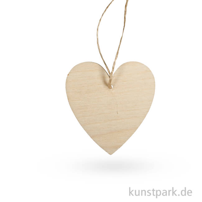 Artikelbild 1 des Artikels “Herz aus Holz mit Aufhänger - 6 Stück “