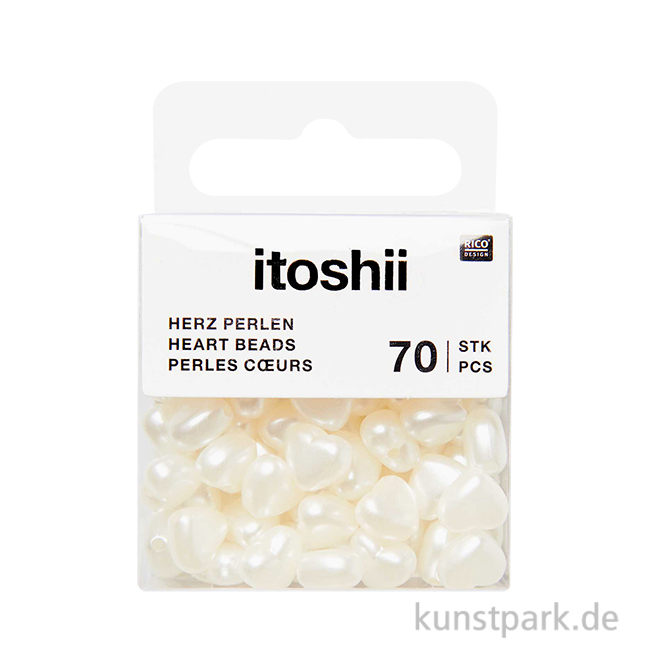 Artikelbild 1 des Artikels “Herz Perlen, Perlweiß Mix, 8 x 9 x 5 mm, 70 Stück “