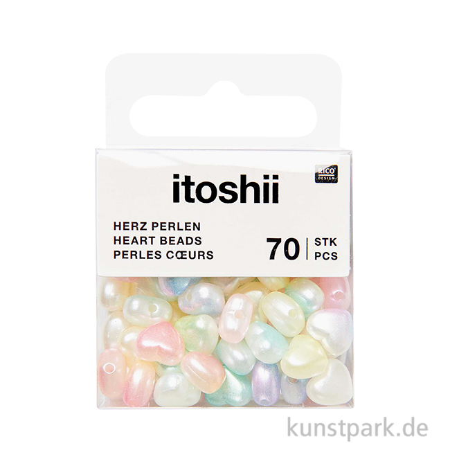 Artikelbild 1 des Artikels “Herz Perlen, Rainbow Pearl Mix, 8 x 9 x 5 mm, 70 Stück “
