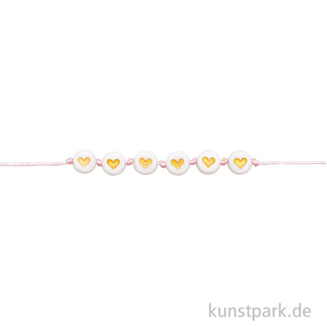 Artikelbild 1 des Artikels “Herz Perlen, Rund, Weiß / Gold, 165 Stück “