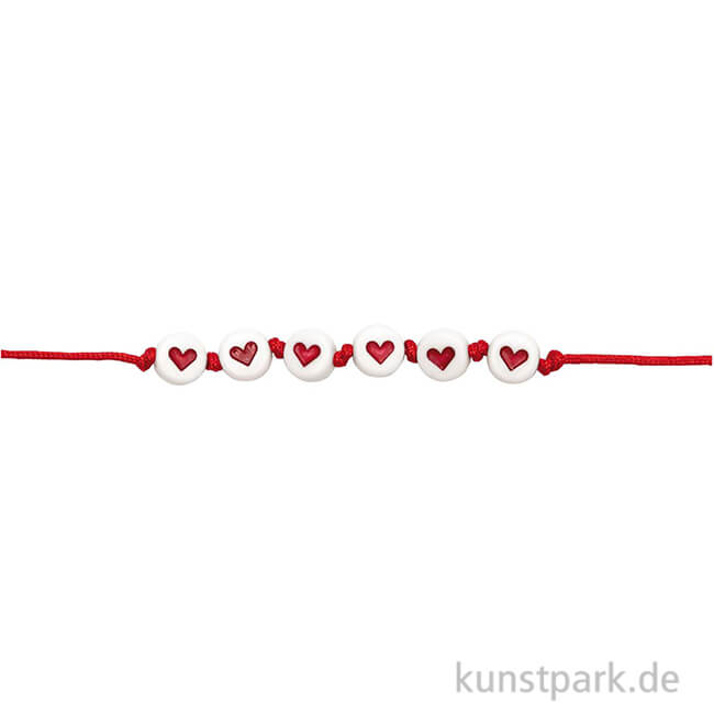 Artikelbild 1 des Artikels “Herz Perlen, Rund, Weiß / Rot, 165 Stück “