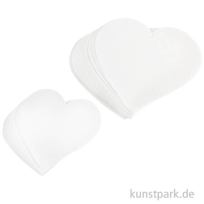 Artikelbild 1 des Artikels “Herzen aus Papier, zwei Größen 6-8 cm, ausgestanzt, 50 Stück weiß “