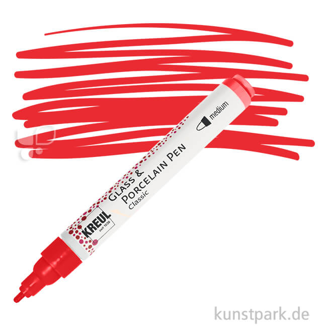 Artikelbild 1 des Artikels “KREUL Glass & Porcelain Pen Classic medium 2-4 mm | Kirschrot“