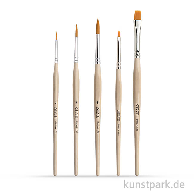 Artikelbild 1 des Artikels “Hobbypinselset A135, 3 Rundpinsel, 2 Flachpinsel “