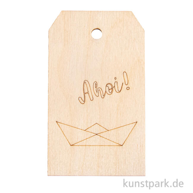 Artikelbild 1 des Artikels “Holz Anhänger - Ahoi, 4,8 x 8,2 cm “