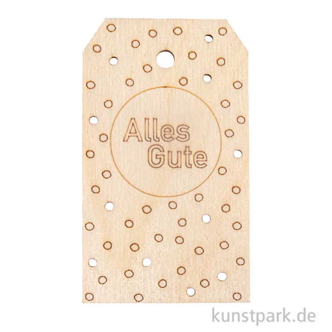 Artikelbild 1 des Artikels “Holz Anhänger - Alles Gute, 4,8 x 8,2 cm “