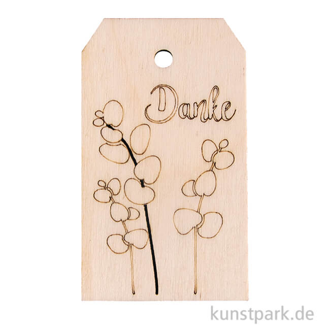 Artikelbild 1 des Artikels “Holz Anhänger - Danke, 4,8 x 8,2 cm “