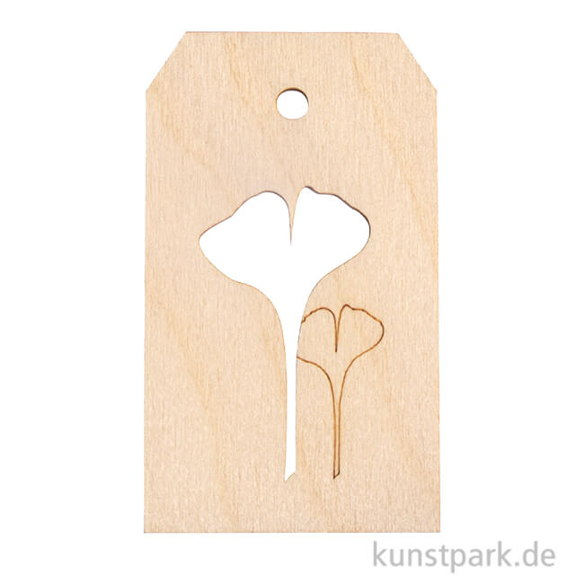 Artikelbild 1 des Artikels “Holz Anhänger - Gingkoblatt, 4,8 x 8,2 cm “