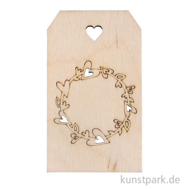 Artikelbild 1 des Artikels “Holz Anhänger - Kranz, 4,8 x 8,2 cm “