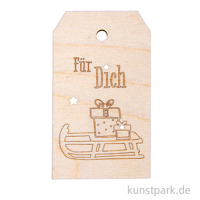 Artikelbild 1 des Artikels “Holz-Anhänger - Schlittengeschenk, 4,8 x 8,2 cm “