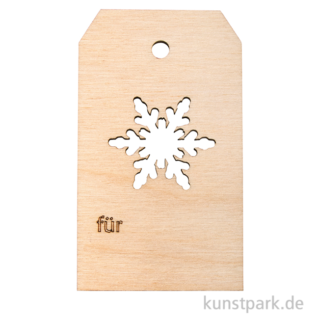 Artikelbild 1 des Artikels “Holz Anhänger - Schneeflocke, 4,8 x 8,2 cm “