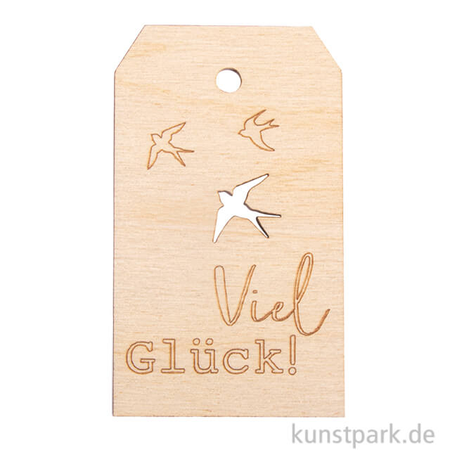 Artikelbild 1 des Artikels “Holz Anhänger - Viel Glück, 4,8 x 8,2 cm “