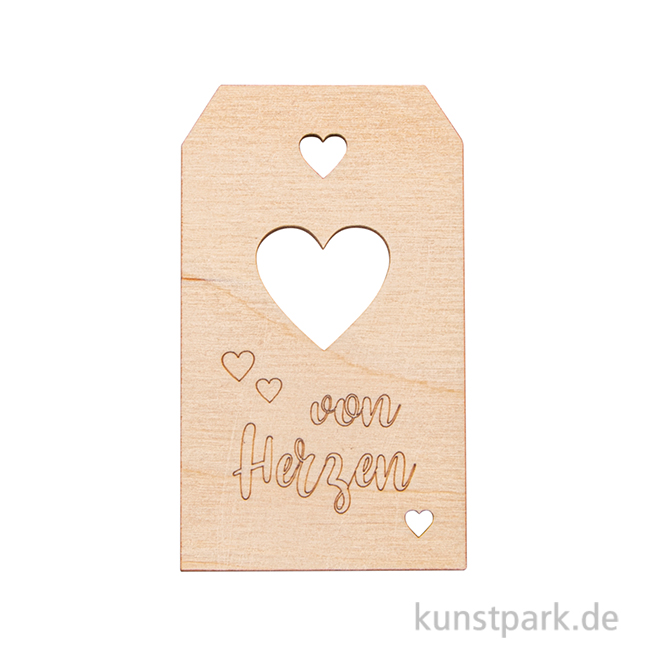 Artikelbild 1 des Artikels “Holz-Anhänger - Von Herzen, 4,7 x 8,2 cm “