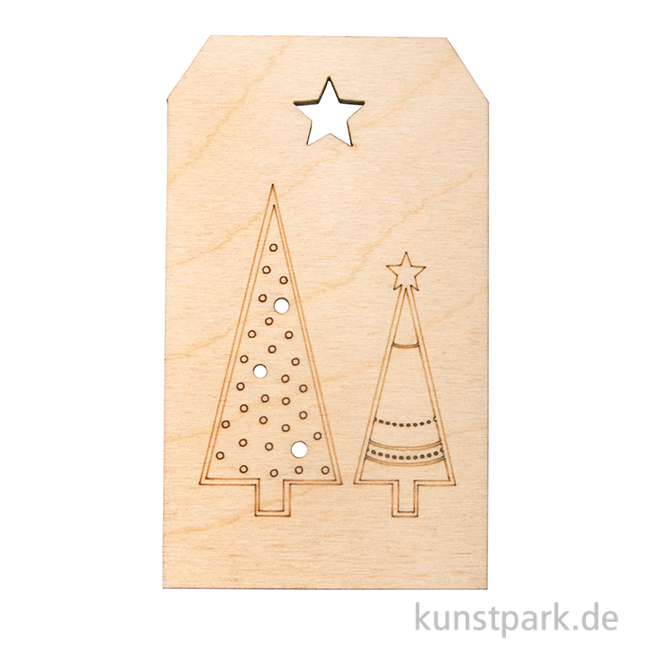 Artikelbild 1 des Artikels “Holz-Anhänger - Weihnachtsbäume, 4,8 x 8,2 cm “