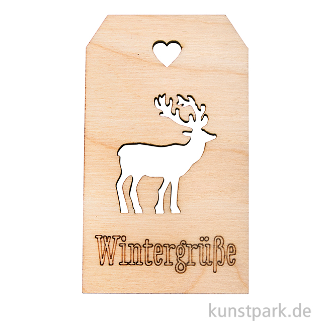 Artikelbild 1 des Artikels “Holz-Anhänger - Wintergrüße, 4,8 x 8,2 cm “