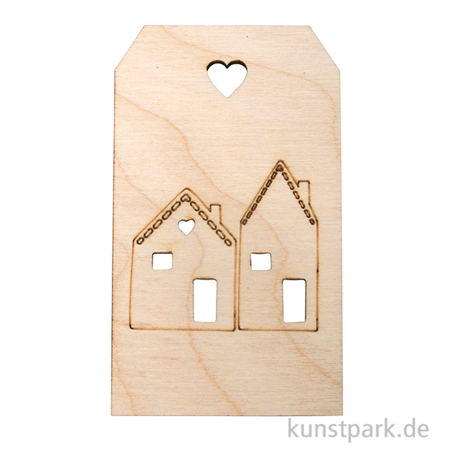 Artikelbild 1 des Artikels “Holz-Anhänger - Winterhäuser, 4,8 x 8,2 cm “