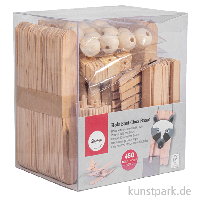 Artikelbild 1 des Artikels “Holz Bastelset Basic, Bastelholz natur, 450 Teile “