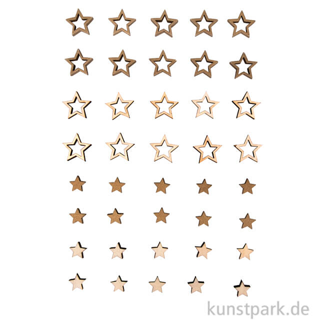 Artikelbild 1 des Artikels “Holz Streudeko Sterne, Natur, 1-2 cm Durchmesser, 40 Stück “