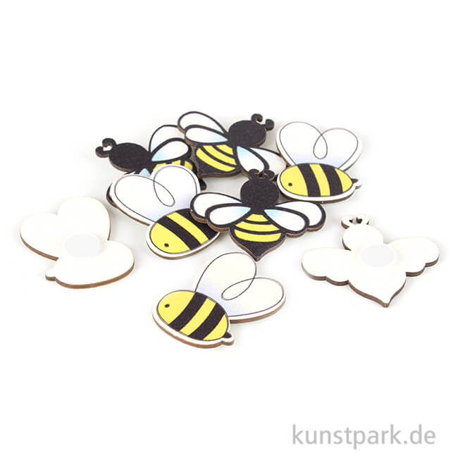 Artikelbild 1 des Artikels “Holz-Streuteile Bienen, Größe 3,7 x 4,2 cm, 8 Stück sortiert “