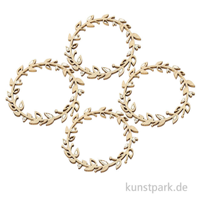 Artikelbild 1 des Artikels “Holz Streuteile - Blätterkranz, Durchmesser 5,5 cm, 4 Stück “