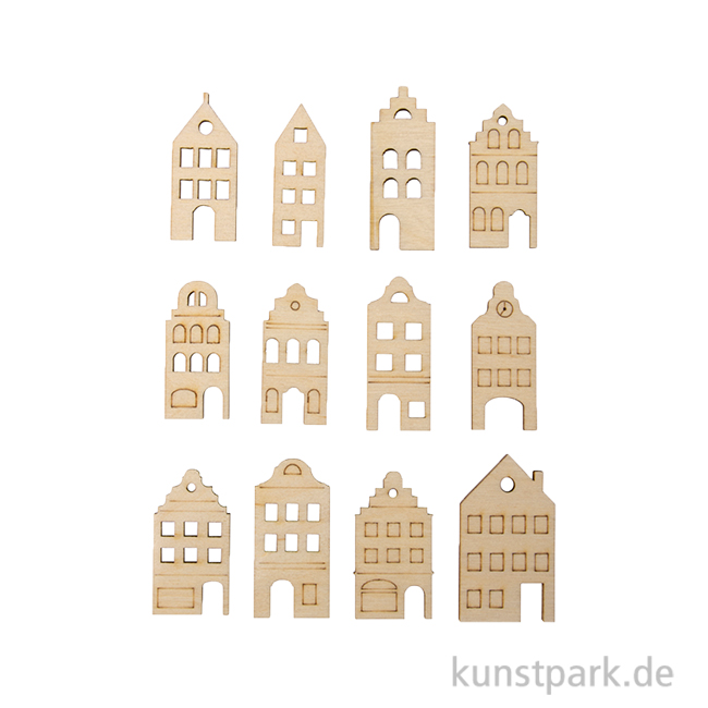Artikelbild 1 des Artikels “Holz Streuteile Nordic Häuser, Natur, 3,5-4,2 cm, 12 Stück “