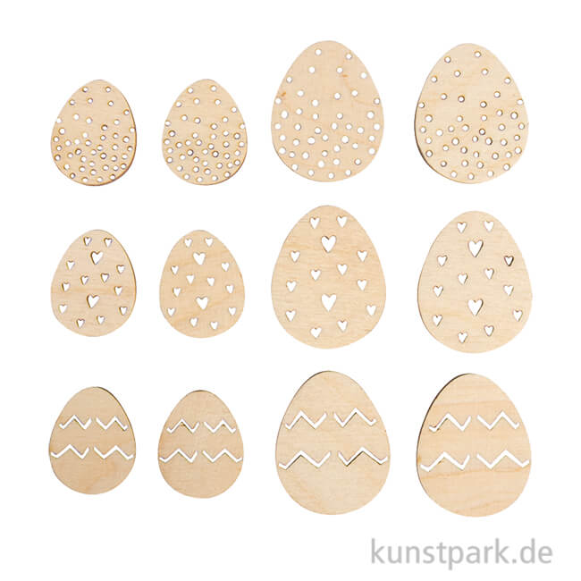 Artikelbild 1 des Artikels “Holz Streuteile Osterei, Natur, 3+4 cm, 12 Stück “