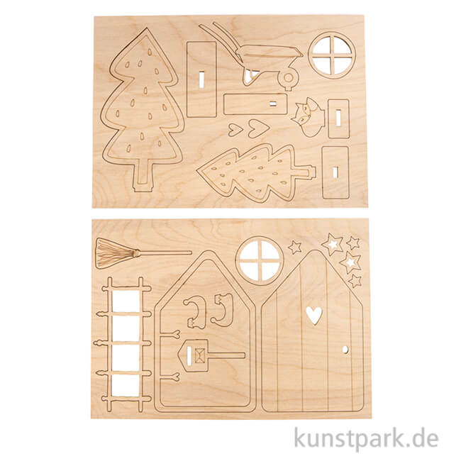 Artikelbild 1 des Artikels “Holz Wichteltür Tomte, Natur, 24-teiliges Set “