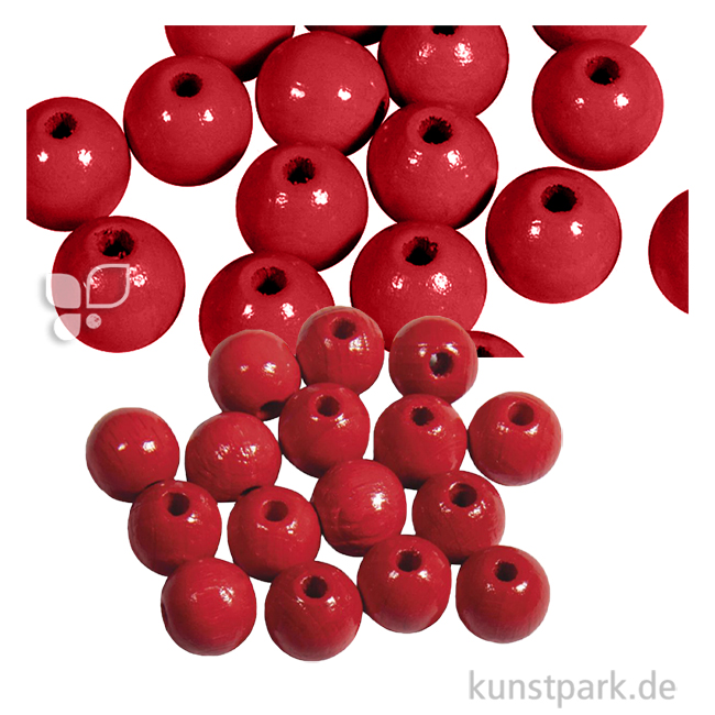 Artikelbild 1 des Artikels “Holzperlen Farbig, Poliert, Durchmesser 10 mm, 52 Stück Farbe | Rot“
