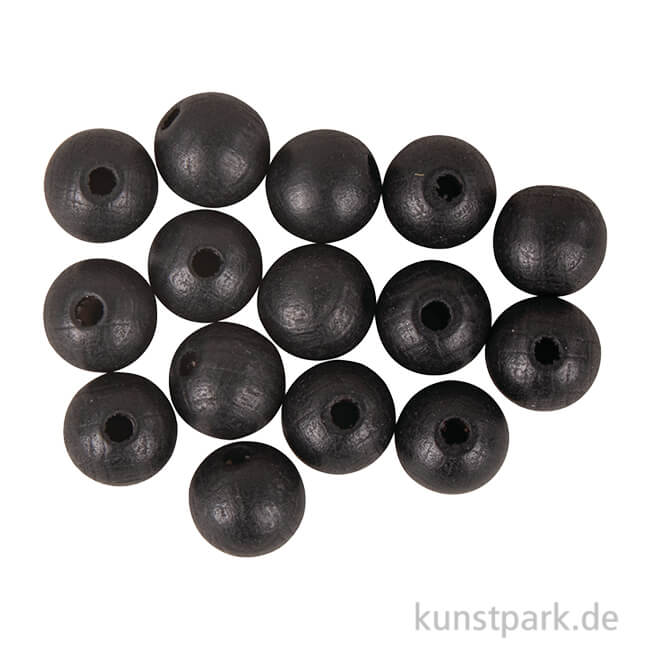 Artikelbild 1 des Artikels “Holzperlen, Schwarz, matt, 10 mm, 35 Stück “