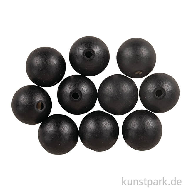 Artikelbild 1 des Artikels “Holzperlen, Schwarz, matt, 20 mm, 8 Stück “