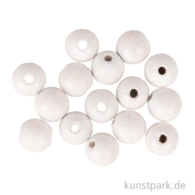 Artikelbild 1 des Artikels “Holzperlen, Weiß, matt, 10 mm, 35 Stück “