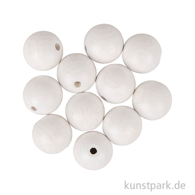 Artikelbild 1 des Artikels “Holzperlen, Weiß, matt, 20 mm, 8 Stück “